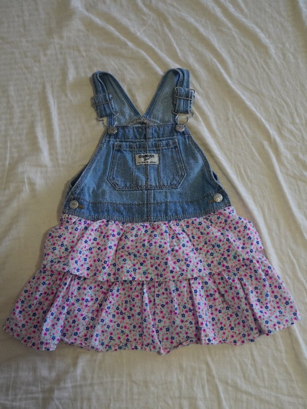 OshKosh Floral Denim Overall Dress